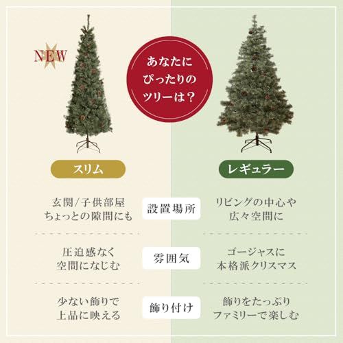 Caddrue ツリー 120 cm 松ぼっくり付き 北欧 おしゃれ まるで 軽量 ドイツトウヒ ヌードツリー オーナメント なし レギュラー120 m