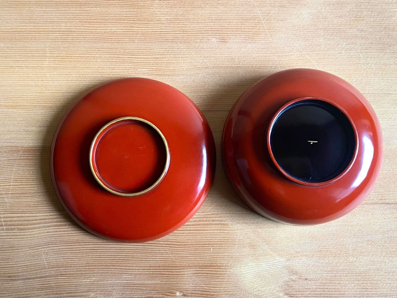 能登蔵出し 輪島塗 朱漆 縁金 平椀 5客 / 漆器椀 懐石椀 煮物椀 - メルカリ