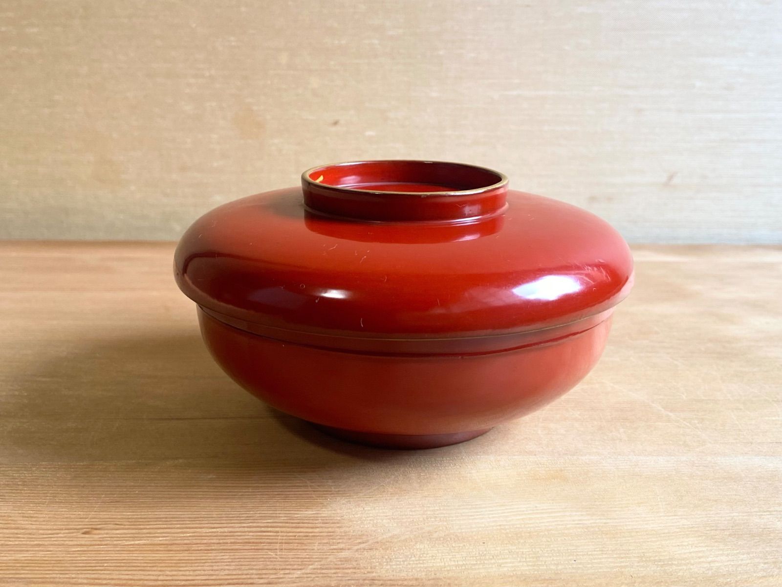 傷あり◎能登蔵出し 輪島塗 朱漆 平椀 5客 / 漆器椀 懐石椀 煮物椀