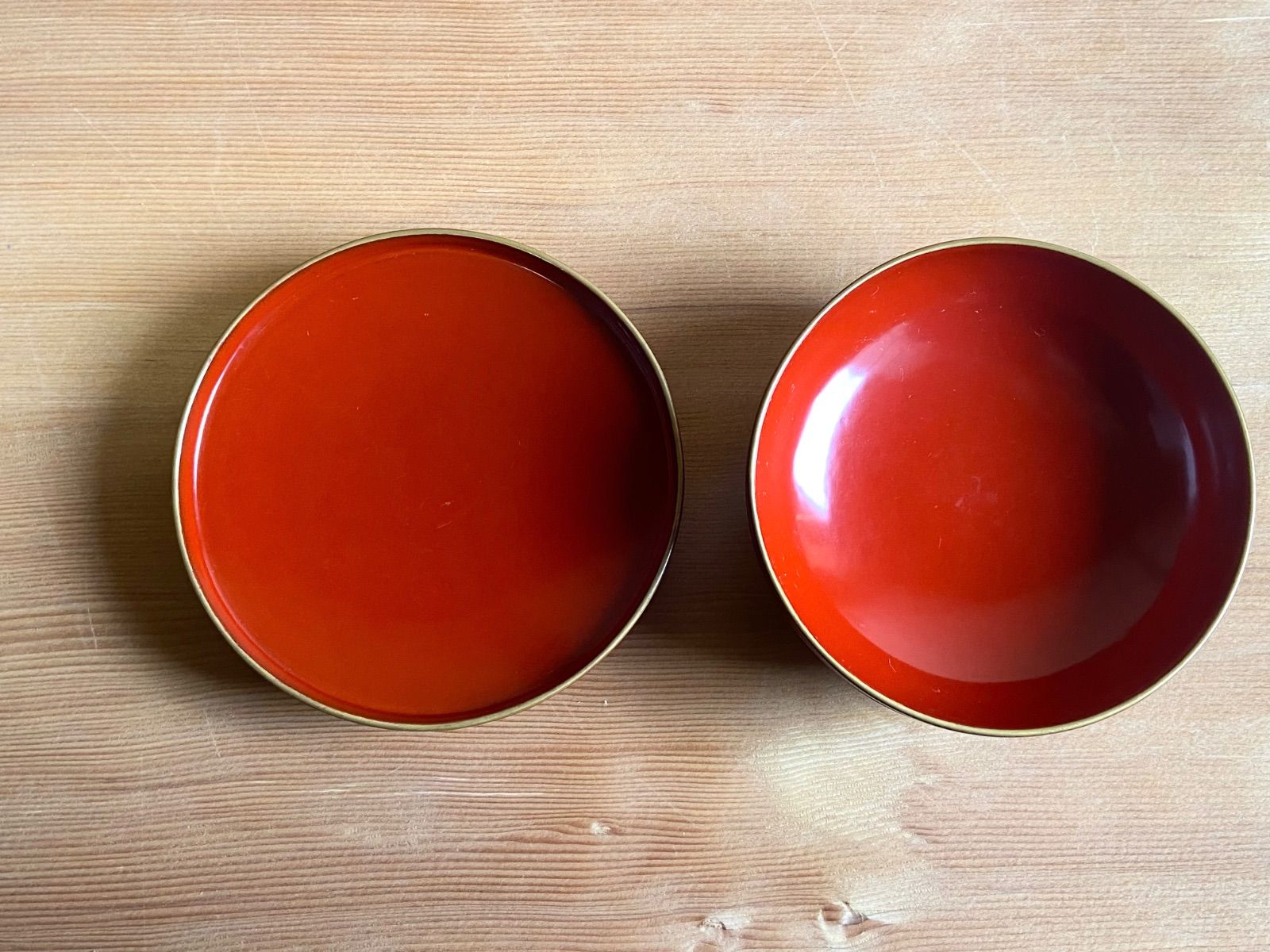 能登蔵出し 輪島塗 朱漆 縁金 平椀 5客 / 漆器椀 懐石椀 煮物椀 - メルカリ