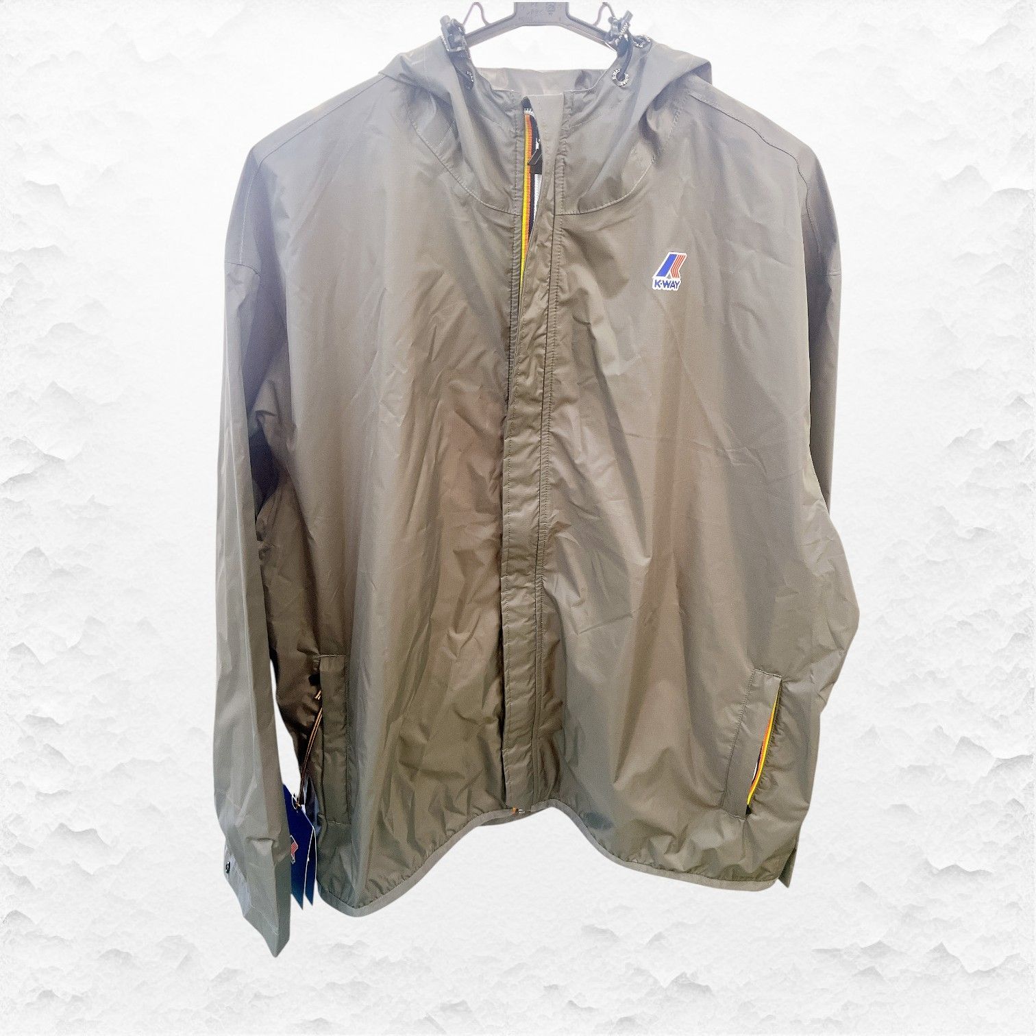 K-WAY フード付きナイロンジャケット M グレー K-WAY ナイロンジャケット フード付き ウインドブレーカー Grey Smoked