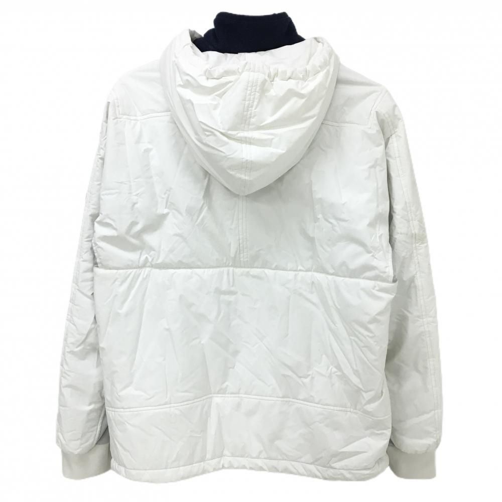 マスターバニー　フード付きジャケット ホワイト ブルゾン マスターバニー フード付中綿ブルゾン 白×グレー ハーフジップ 蓄熱