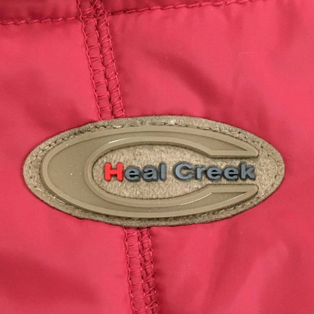 ヒールクリーク 中綿リバーシブルベスト ピンクレッド 裏