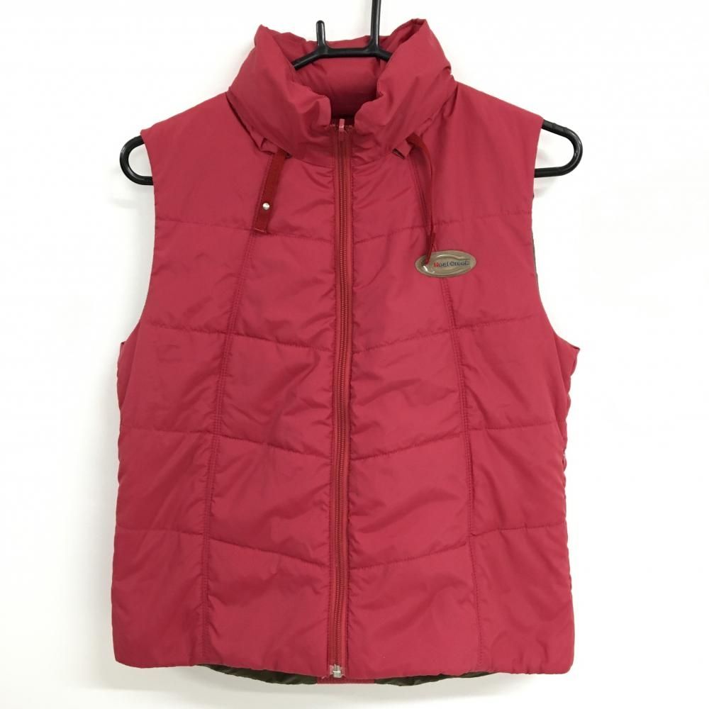 ヒールクリーク 中綿リバーシブルベスト ピンクレッド 裏