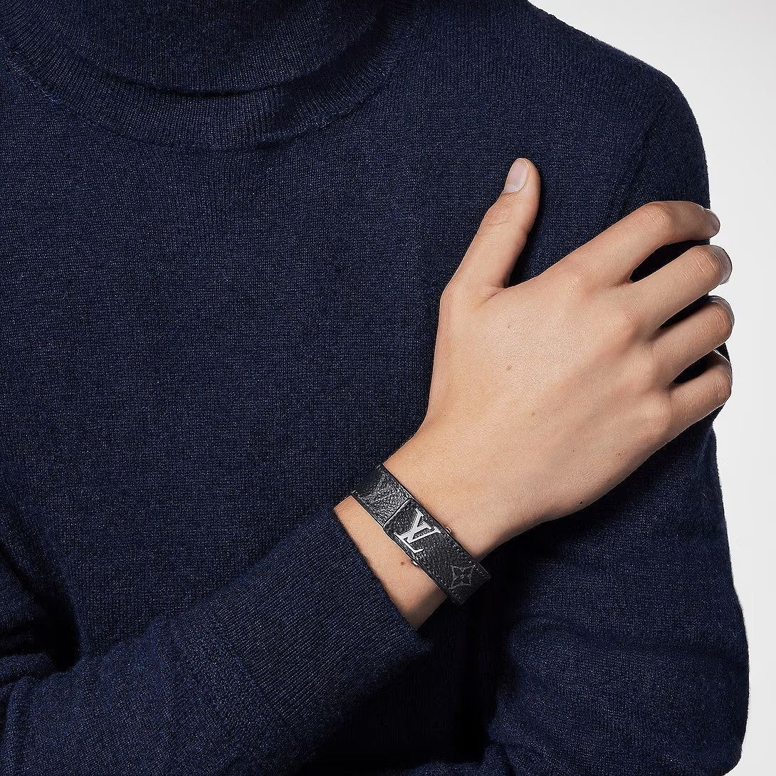 正規 LOUIS VUITTON ルイ ヴィトン ブレスレット LV スリム M6456D