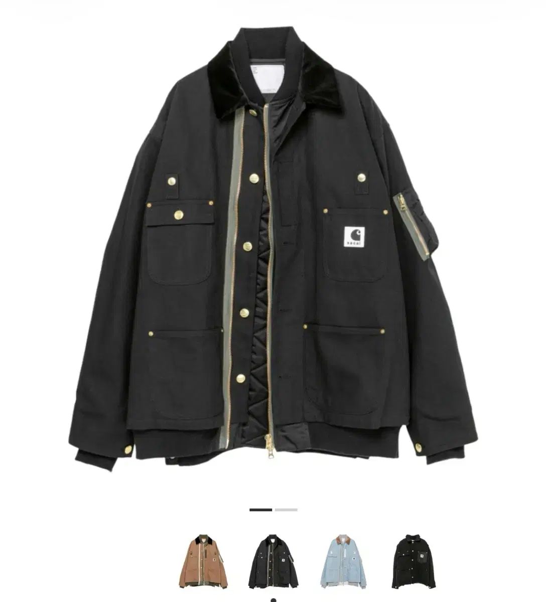 Carhartt WIP x Sacai ブラック ジャケット（サカイ Carhartt MA-1