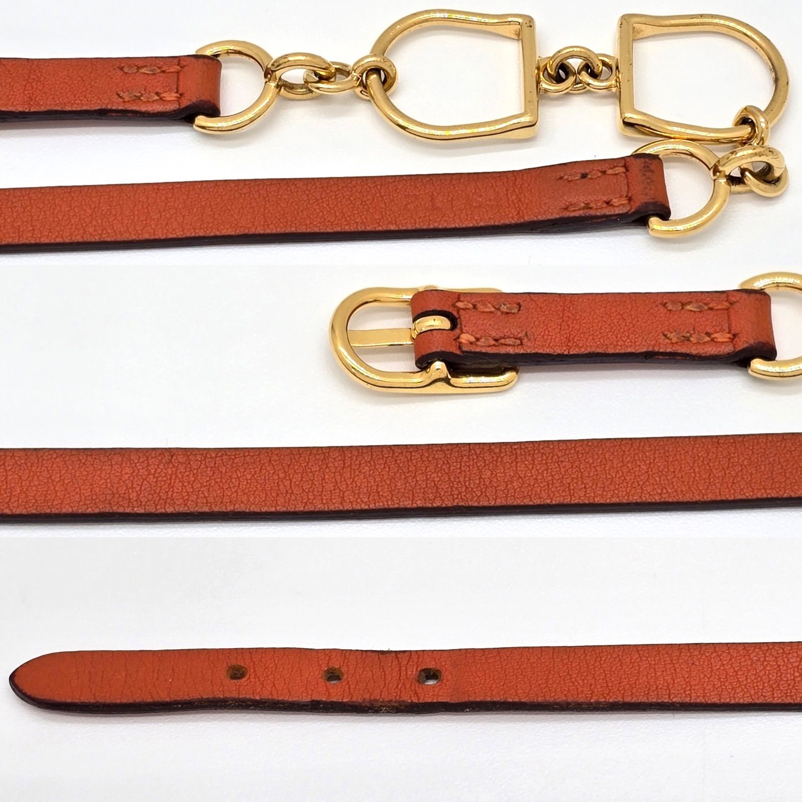 HERMES エルメス レザーブレスレット エトリエ ドゥブルトゥール 2重