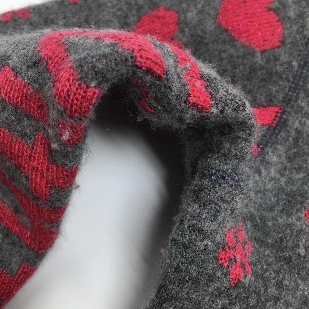 ダンスウィズドラゴン ハイネックセーター 杢グレー×ピンク ハーフ