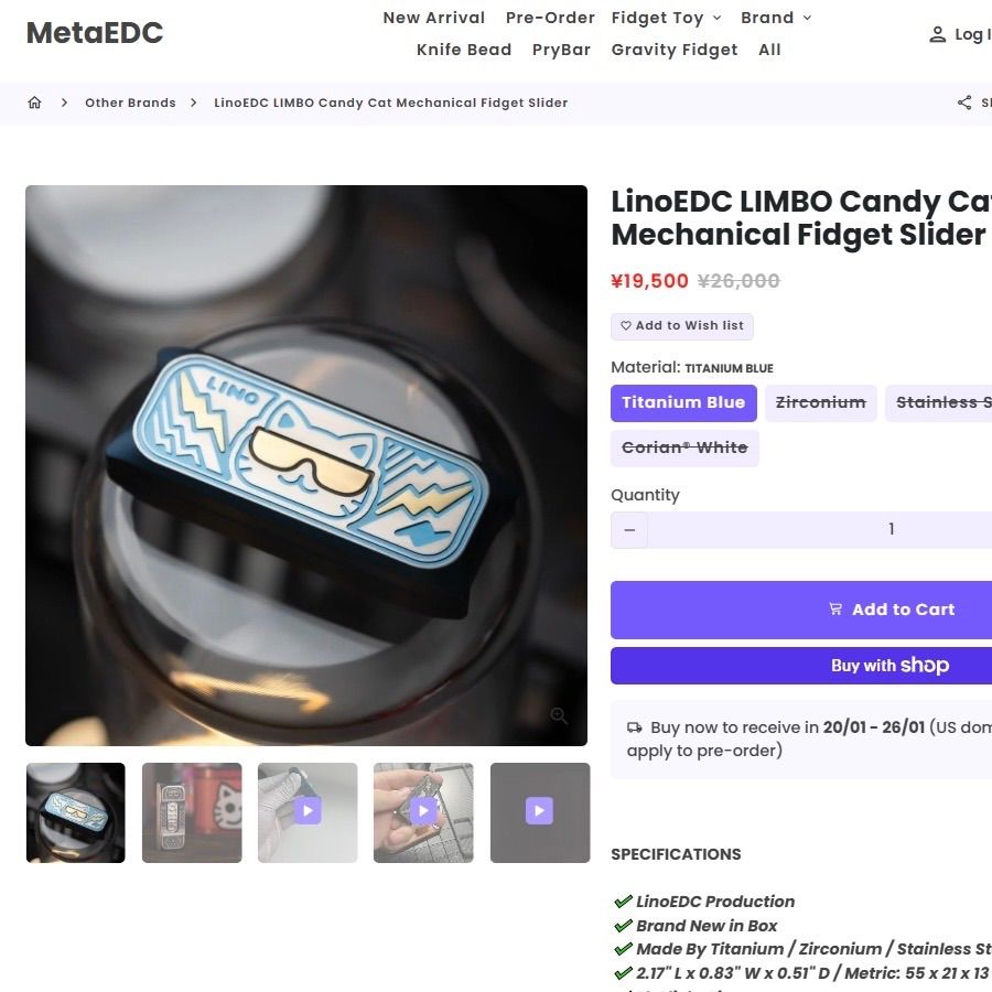 Limbo チタン EDC 指スピナー ギミック系 ストレス解消 玩具