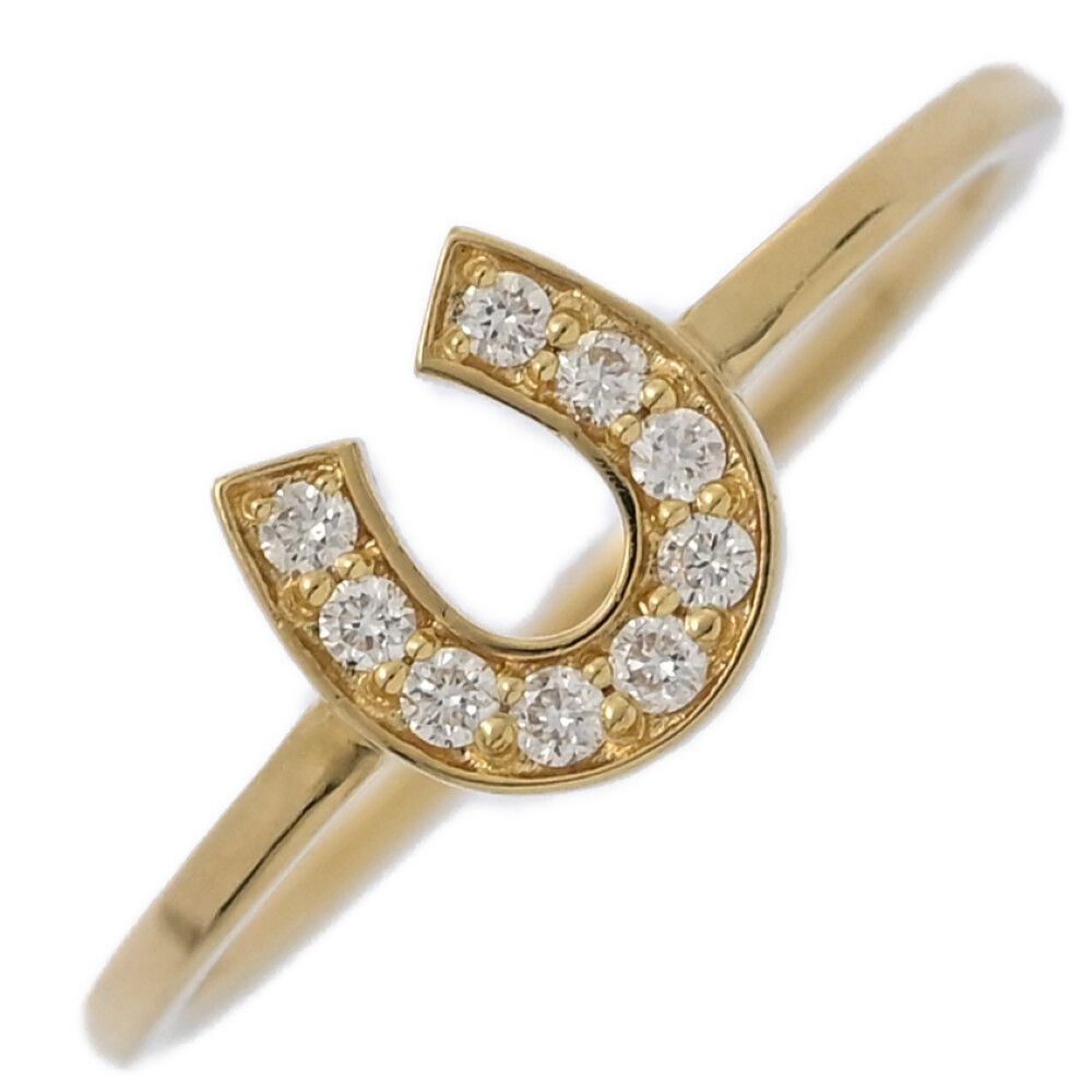 ETE エテ ホースシュー 馬蹄 馬具 9P ダイヤモンド リング・指輪/K18YG