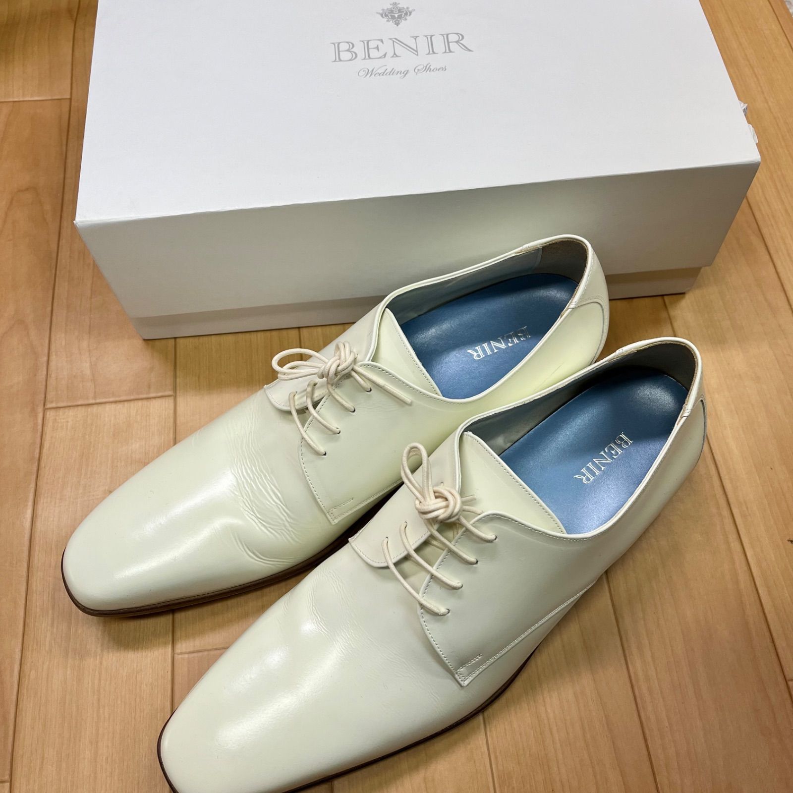 ☆美品☆ BENIR ウェディングシューズ 白 革靴 箱付き【b6915013