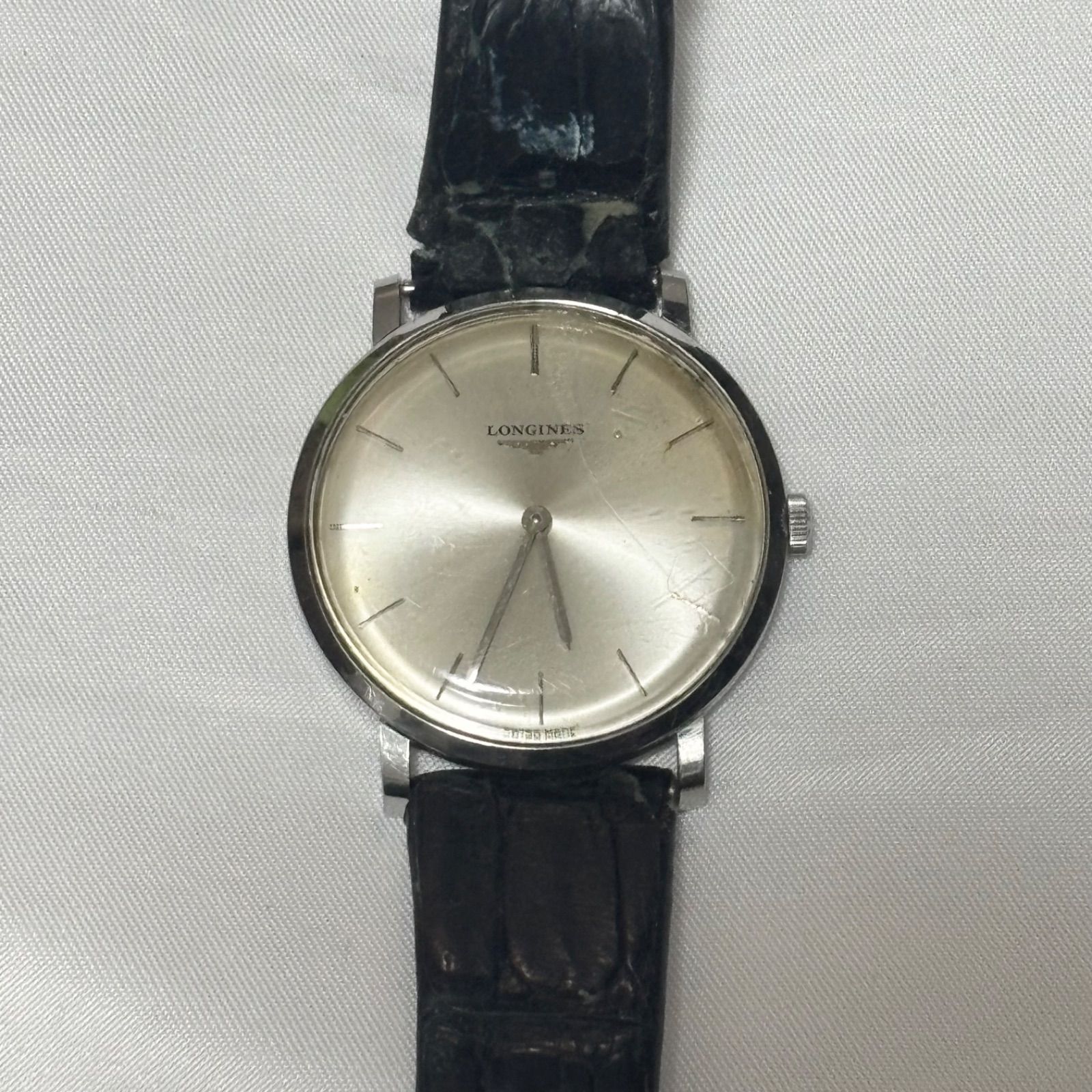送料無料】LONGINES/ロンジン/手巻き腕時計/シルバー×ブラック/動作 