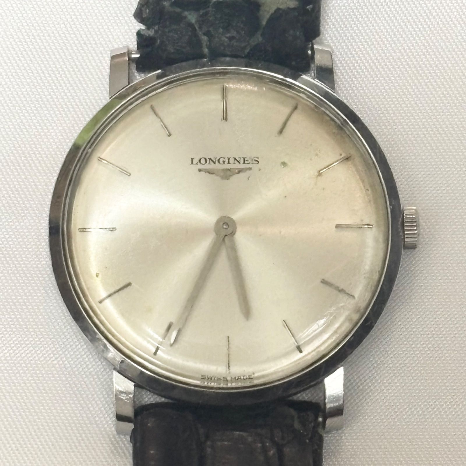 送料無料】LONGINES/ロンジン/手巻き腕時計/シルバー×ブラック/動作