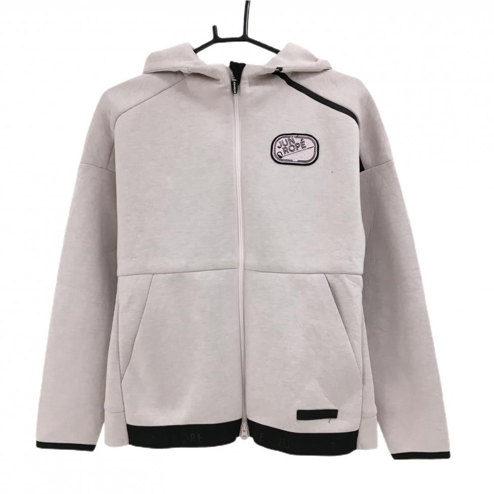 ジュンアンドロペ ジップパーカー ライトピンク×黒 ワッペン ダブル