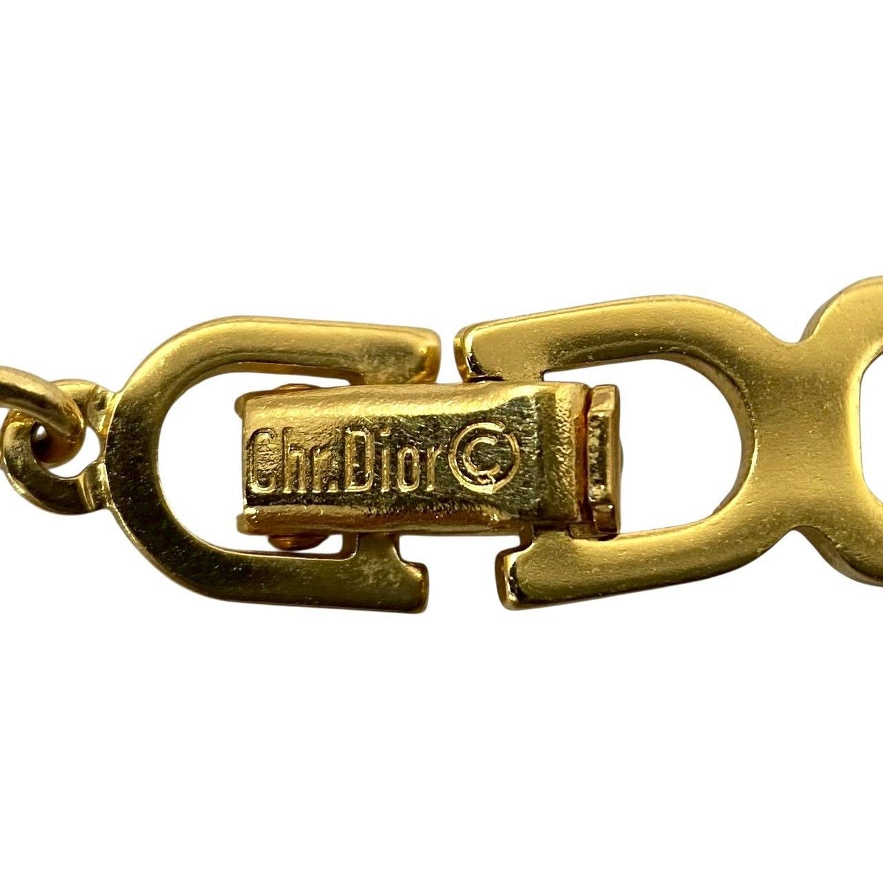 Dior】CDロゴ チェーン ネックレス ゴールド/金カラー ラインストーン