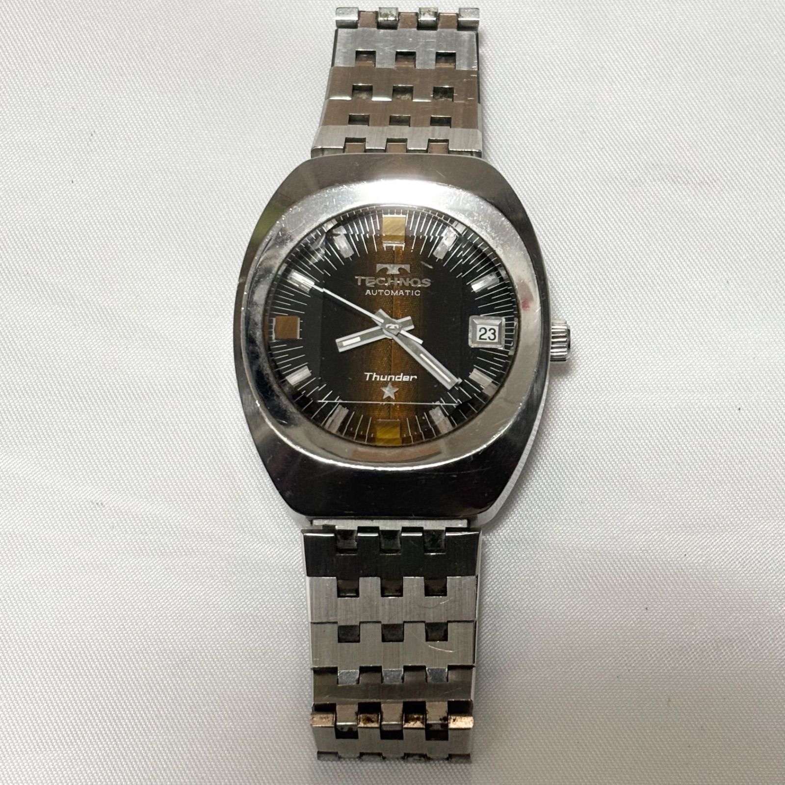 送料無料】TECHNOS/テクノス/サンダー/自動巻き腕時計/ブラック