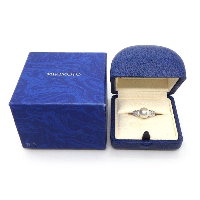 ミキモト MIKIMOTO リング アコヤ真珠 9.0mm珠 ダイヤモンド 計0.59ct