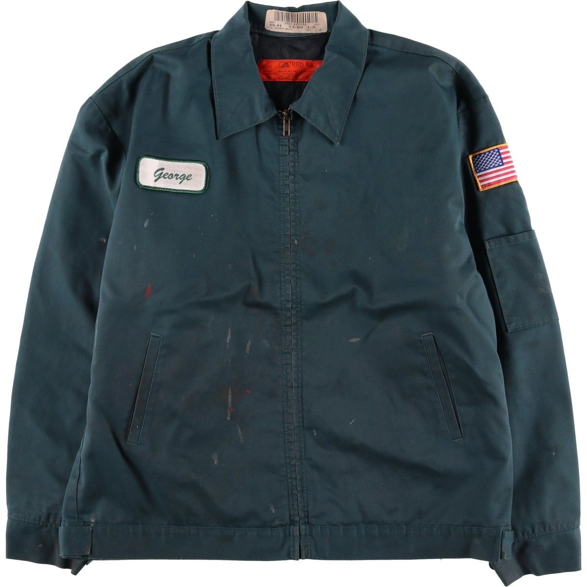 古着 レッドキャップ Red kap 星条旗柄 中綿入り ワークジャケット