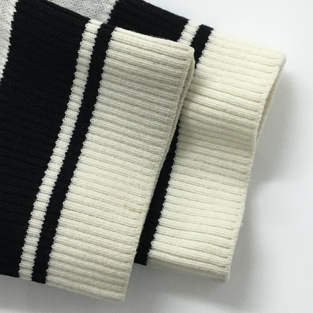 美品】マスターバニー ニットジップパーカー 白×黒 袖フードロゴ