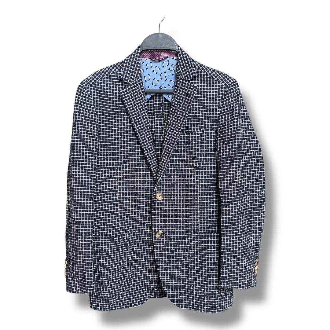 ETRO エトロ イタリア製 チェック柄 ストレッチコットン 2B テーラード