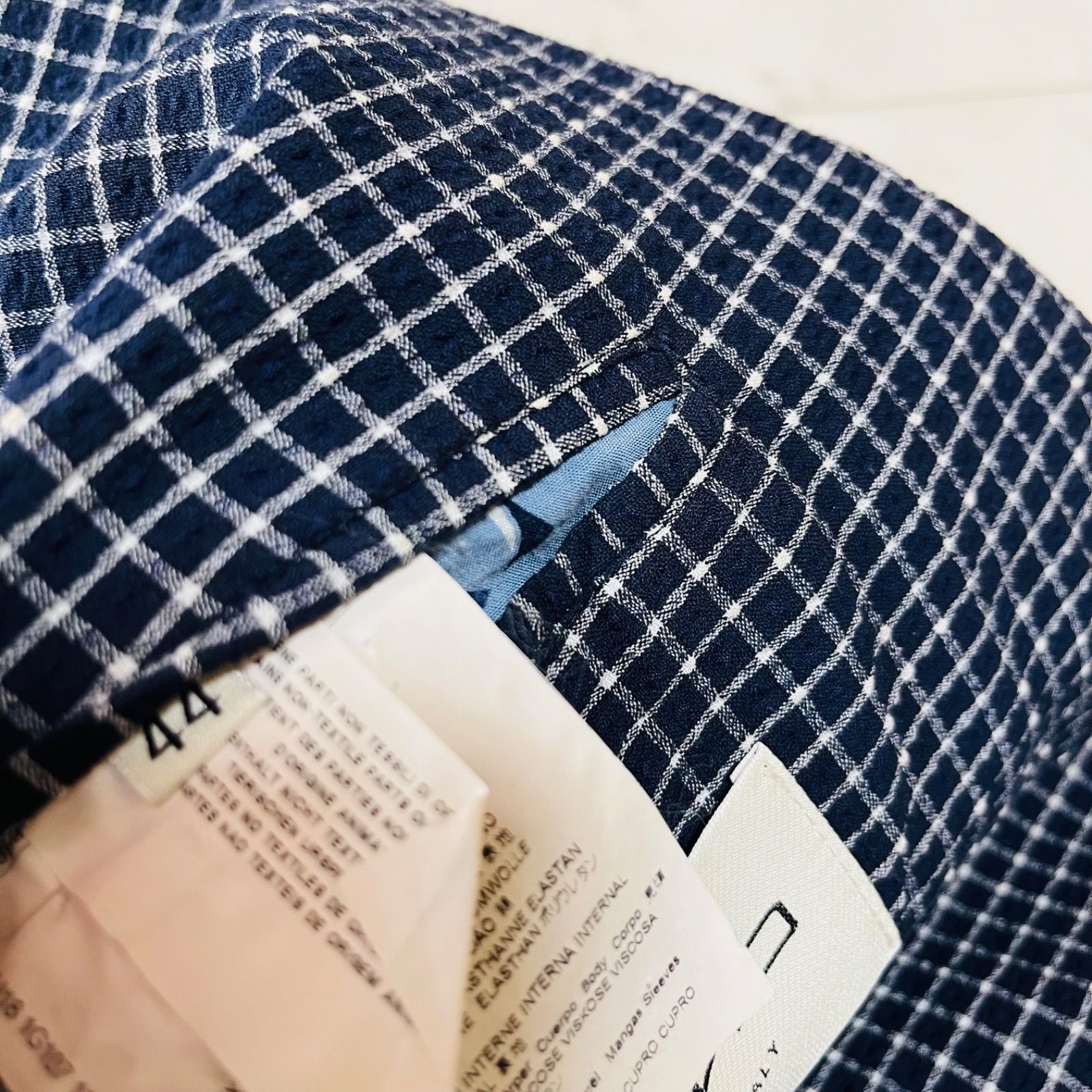 ETRO エトロ イタリア製 チェック柄 ストレッチコットン 2B テーラード 