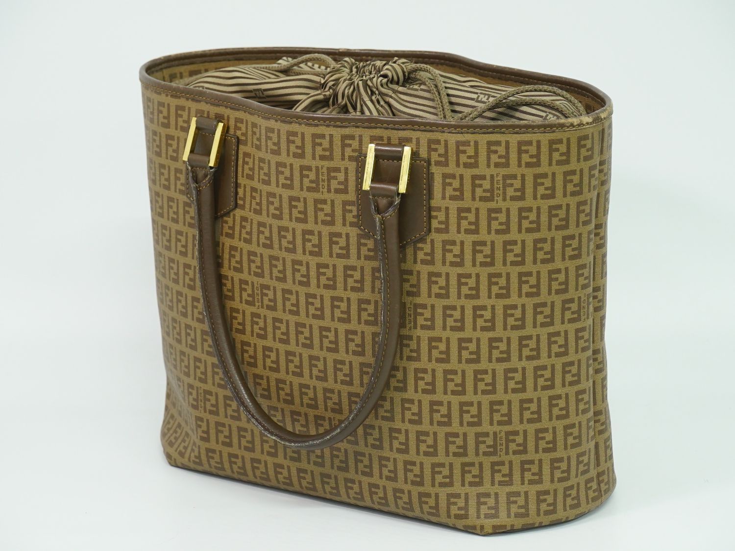 本物 フェンディ FENDI ズッキーノ トートバッグ ハンドバッグ PVC