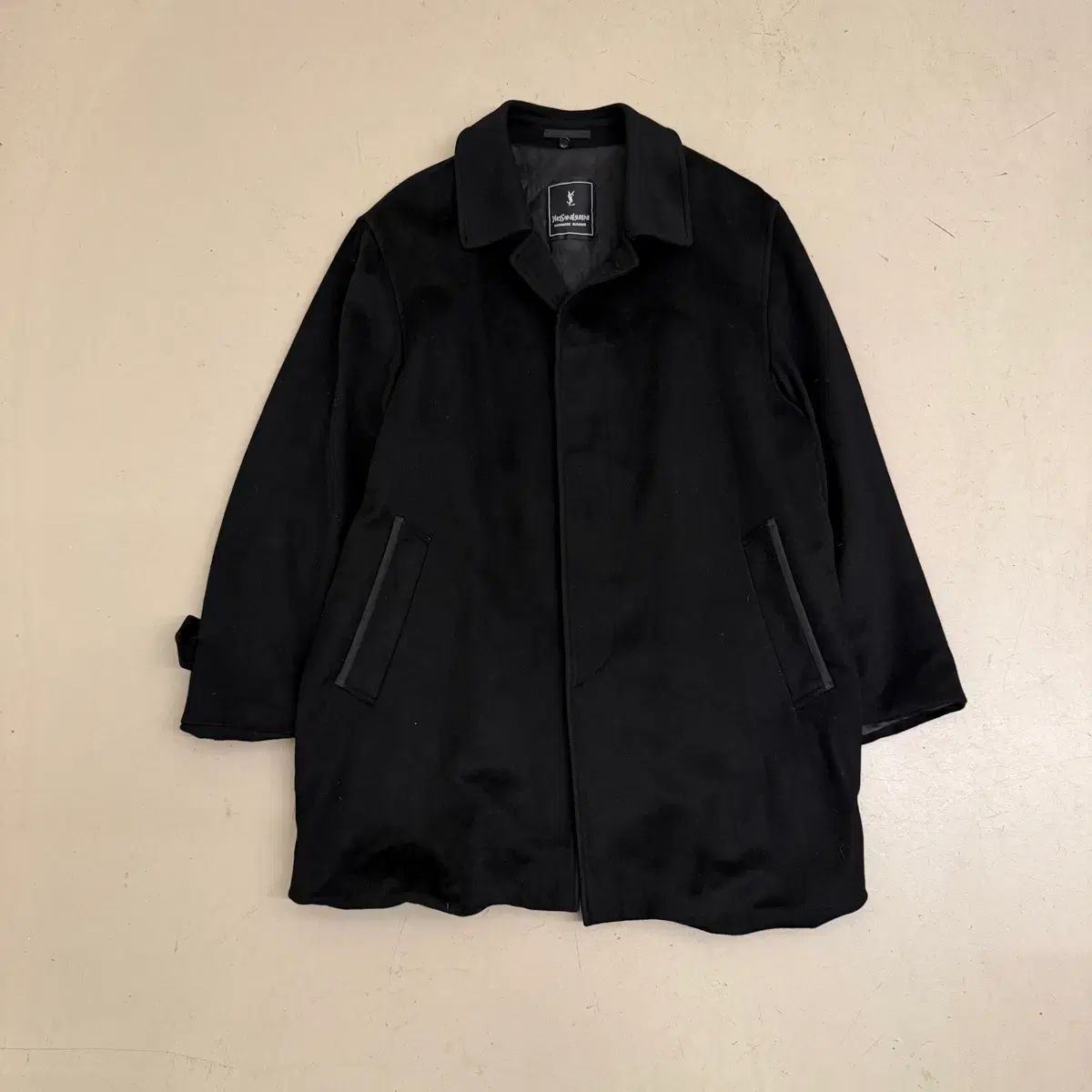 YVES SAINT LAURENT イヴ・サンローラン カシミア ハーフ コート