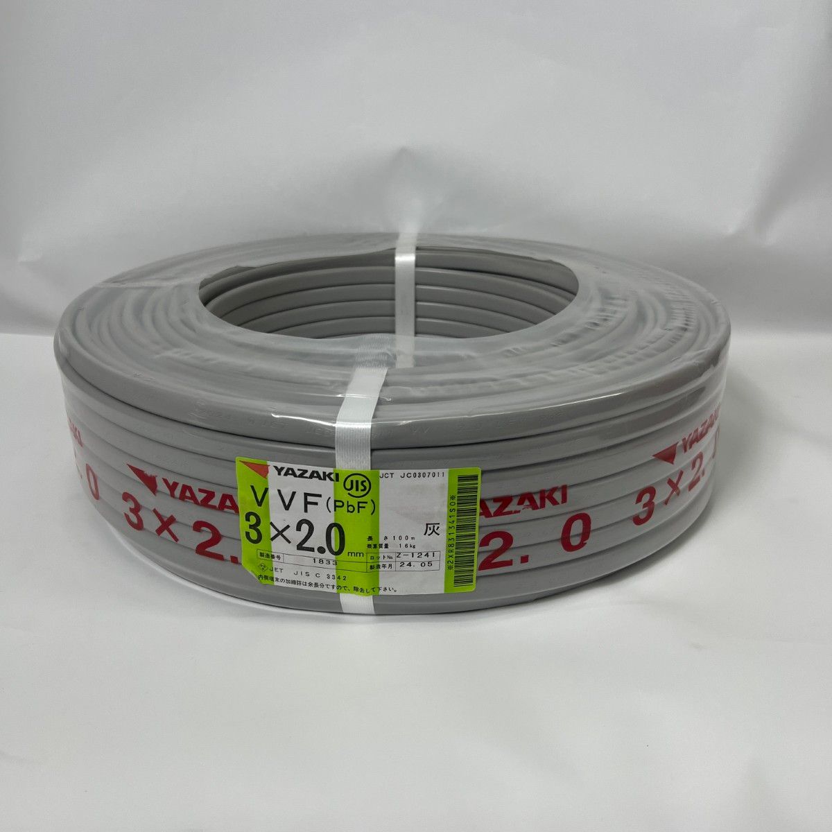 〇〇YAZAKI 電材 VVFケーブル PbF 品 2025年 製造 3芯 2 0 mm 100 m