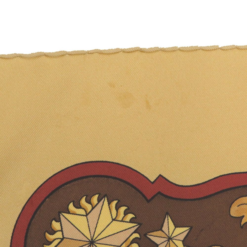 美品 エルメス カレ90 COSMOS コスモス 宇宙観 馬 シルク イエロー