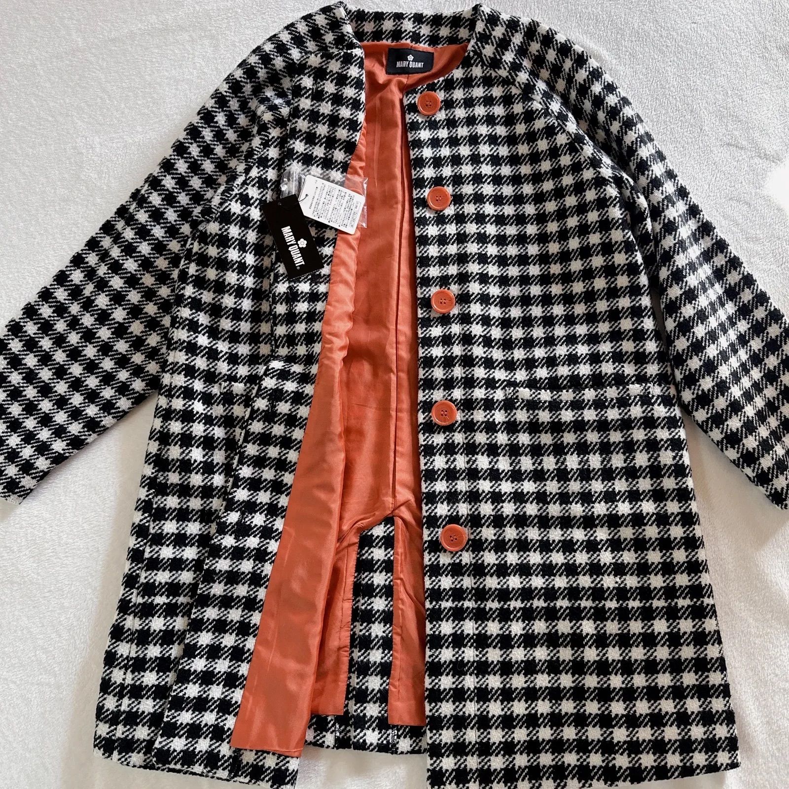 新品】MARY QUANT マリークワント ノーカラー ラグラン ロングコート