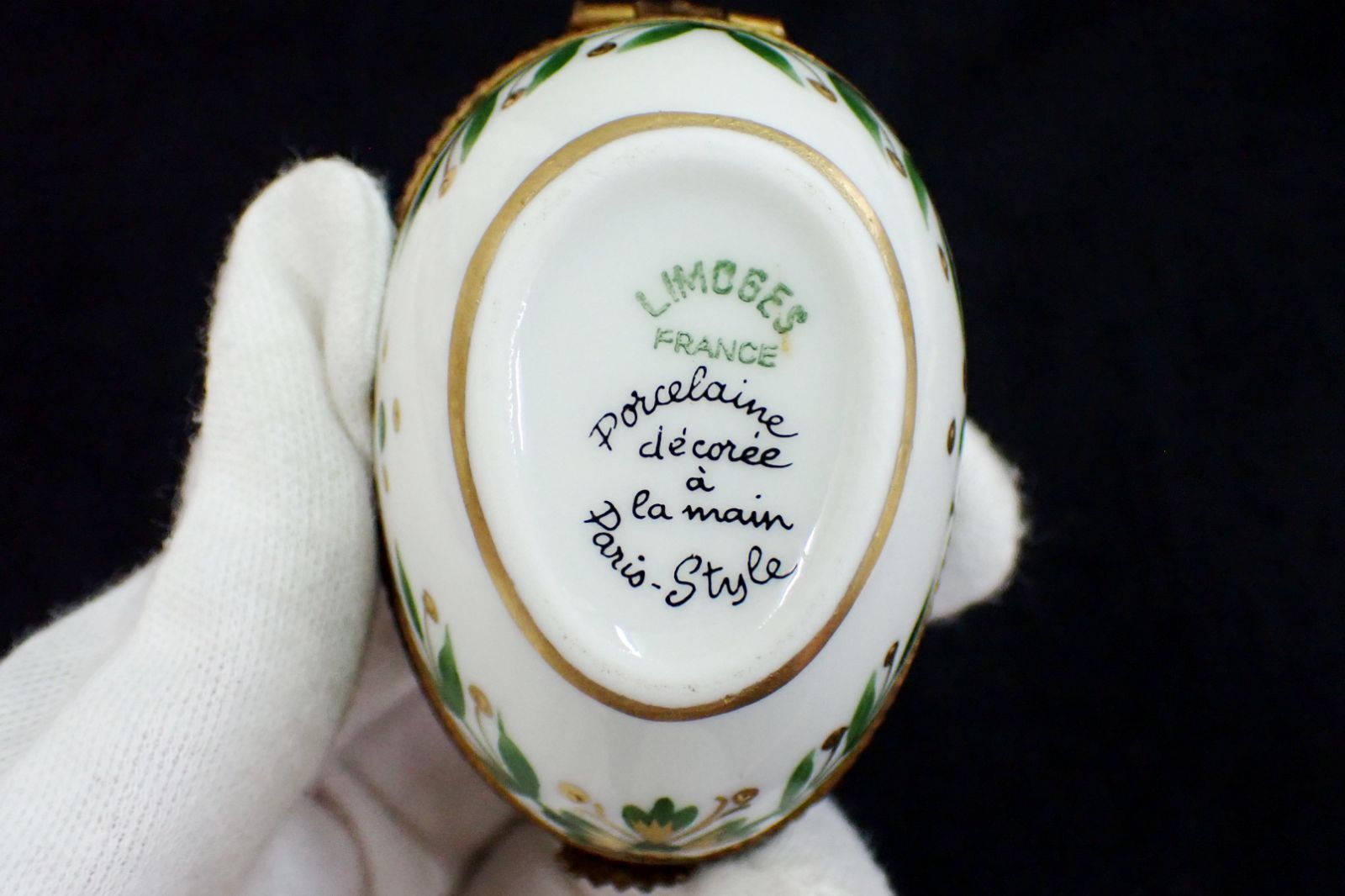 △01 Limoges リモージュ ハンドペイント ジュエリーボックス△陶器製