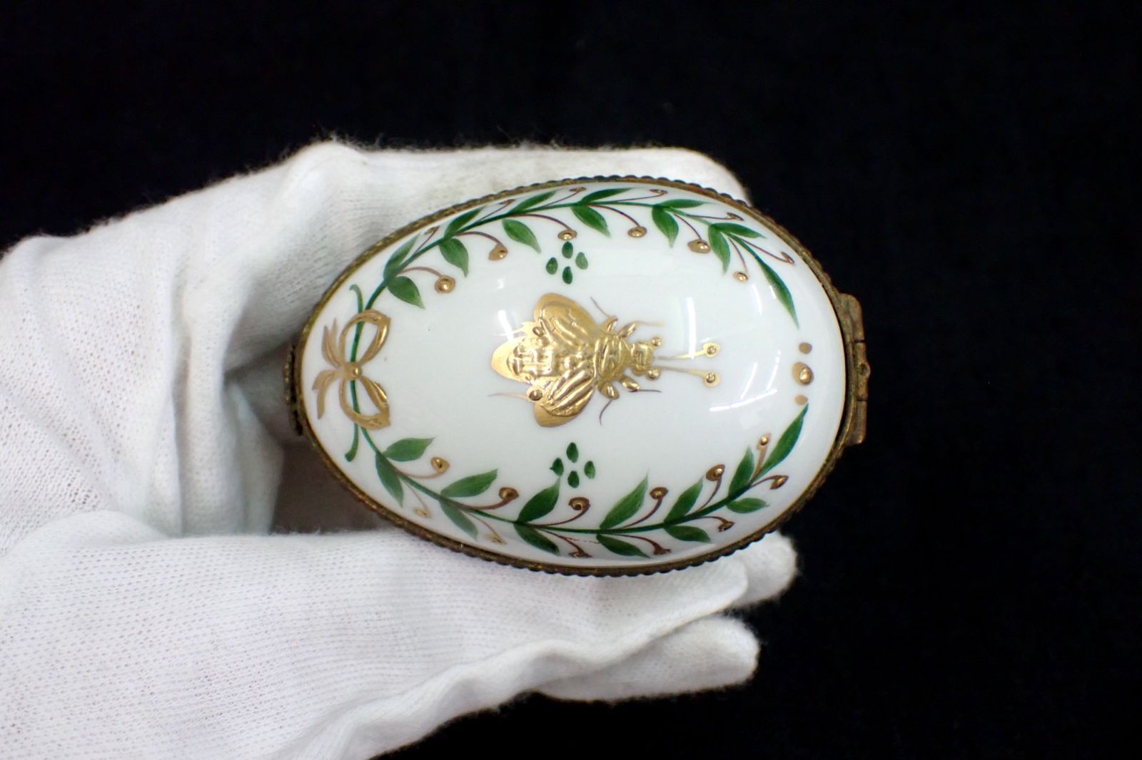 △01 Limoges リモージュ ハンドペイント ジュエリーボックス△陶器製