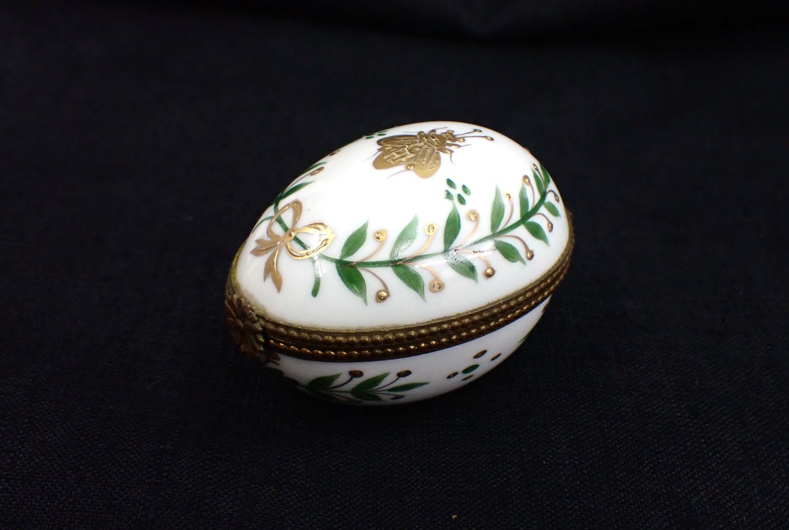 ★リモージュ★ いちご ハンドペイント トリンケット ボックス サイン入り △01 Limoges リモージュ ハンドペイント ジュエリーボックス△陶器製