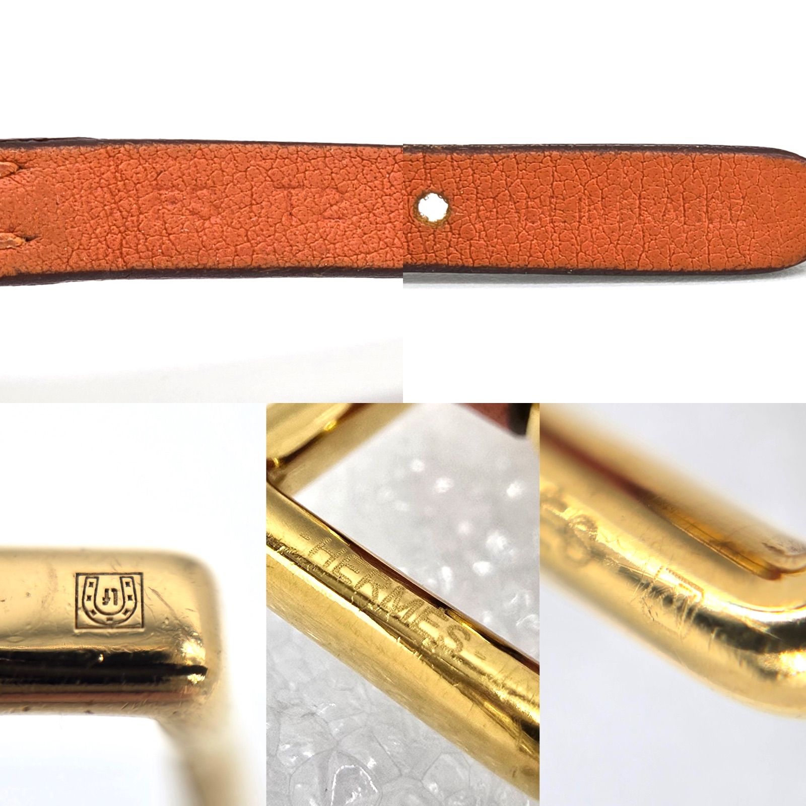 HERMES エルメス レザーブレスレット エトリエ ドゥブルトゥール 2重 