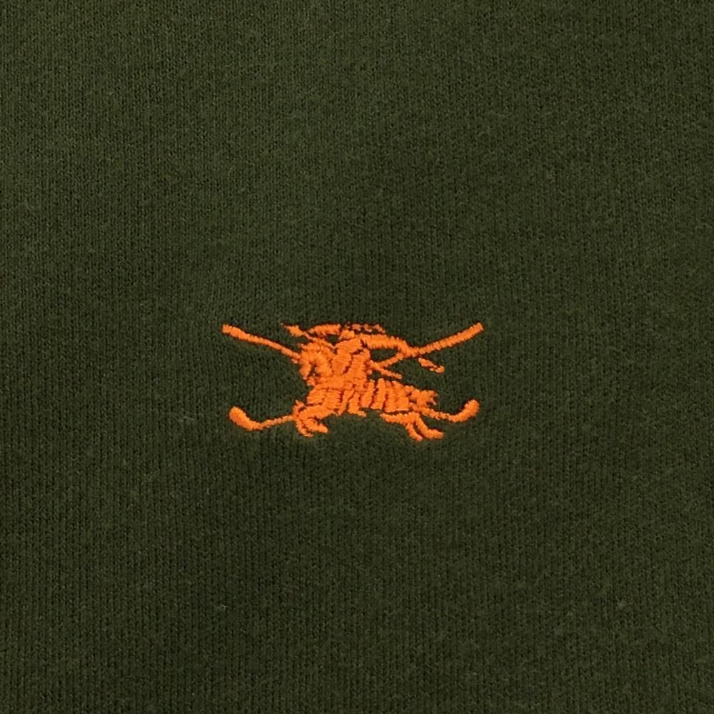 バーバリーゴルフ 長袖ハイネックシャツ カーキ ハーフジップ 綿100