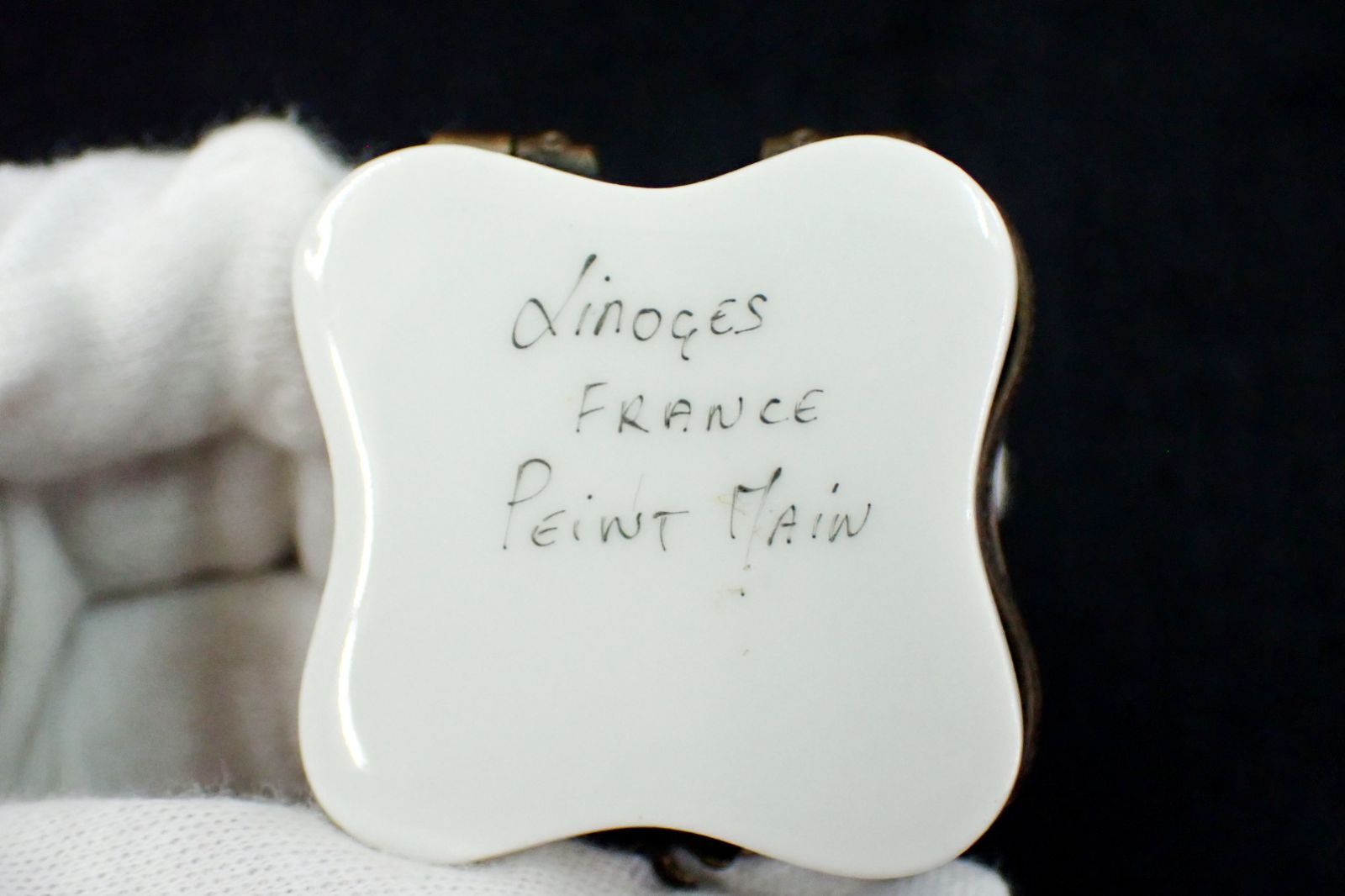 △02 Limoges リモージュ ハンドペイント ジュエリーボックス△陶器製