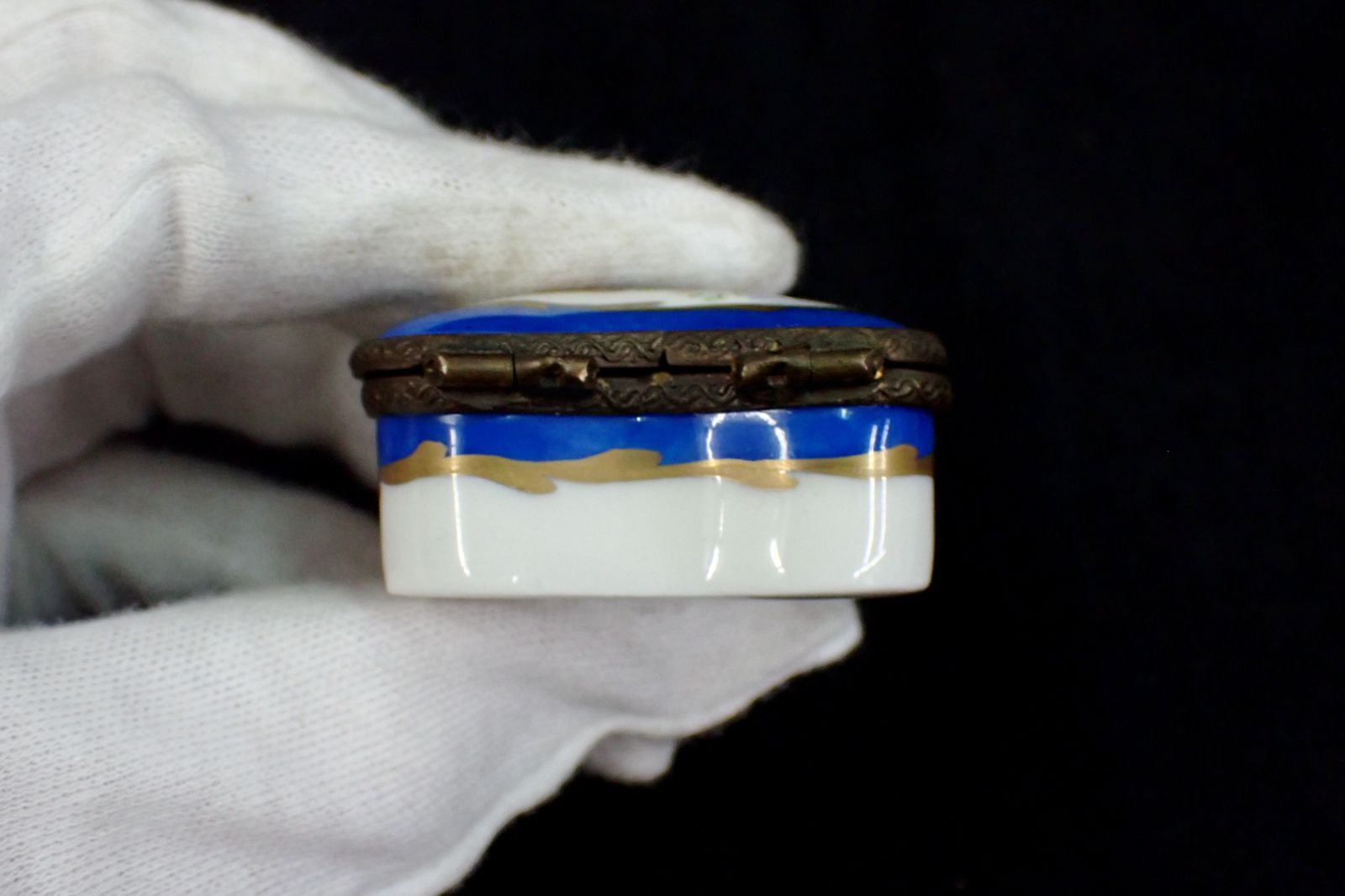 △02 Limoges リモージュ ハンドペイント ジュエリーボックス△陶器製