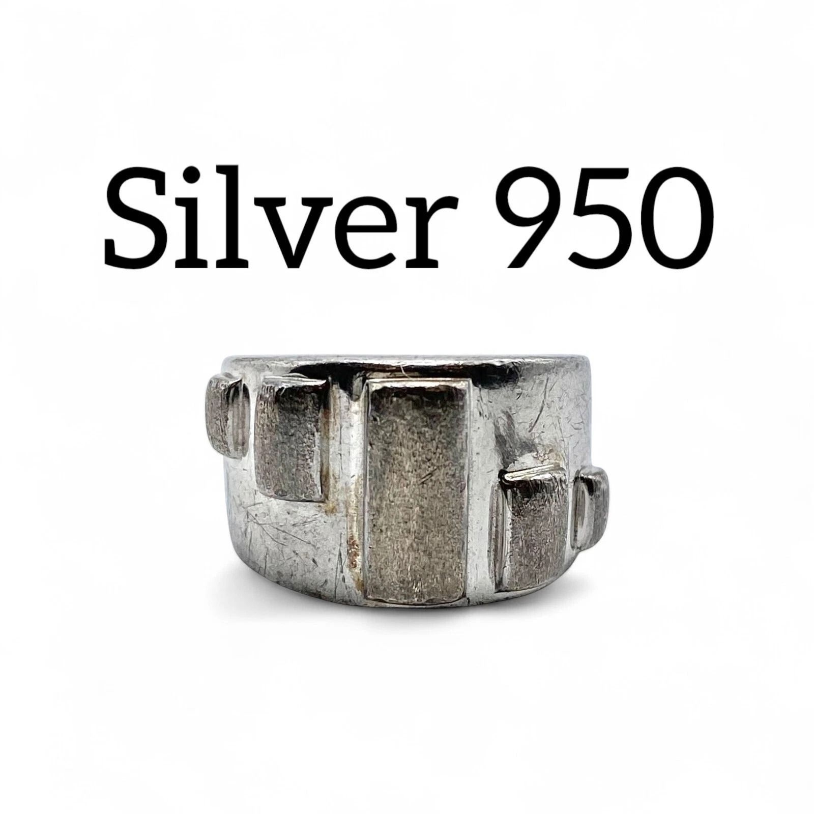 無骨な存在感】インダストリアル Silver 950 刻印 90s Vintage Design