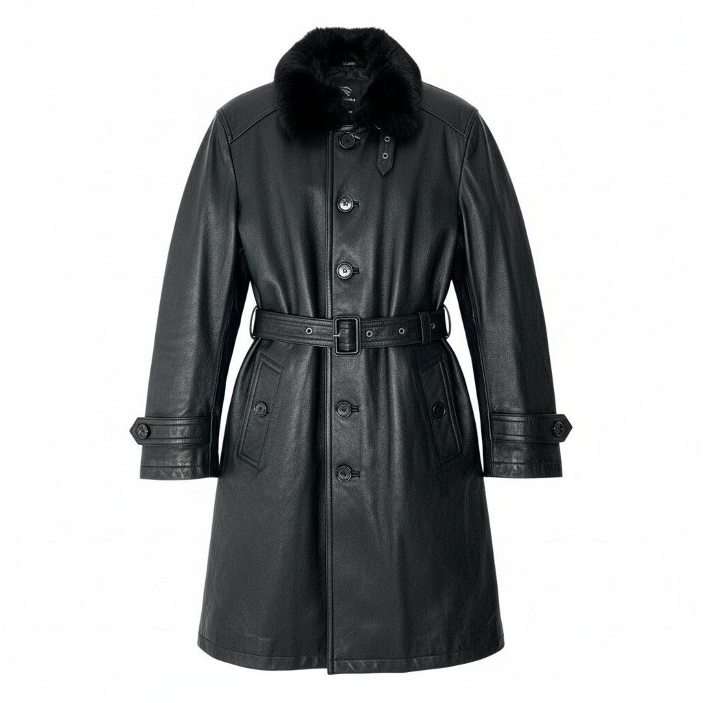 79a14 BURBERRY BLACK LABEL バーバリーブラックレーベル レザーコート