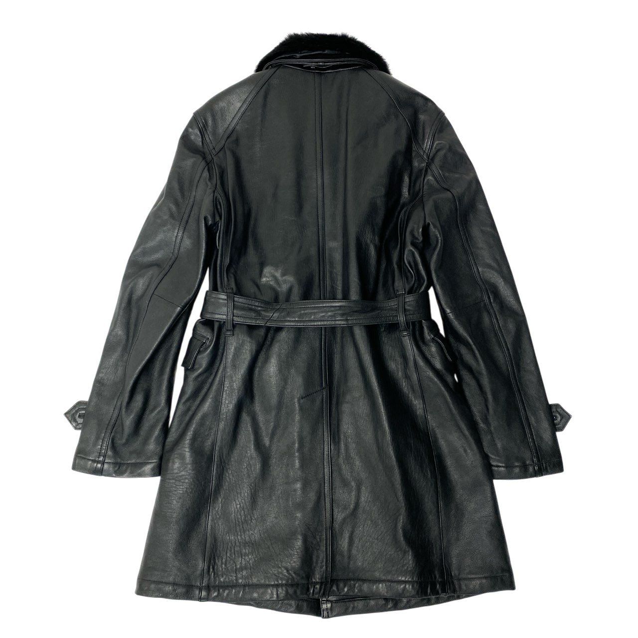 79a14 BURBERRY BLACK LABEL バーバリーブラックレーベル レザーコート