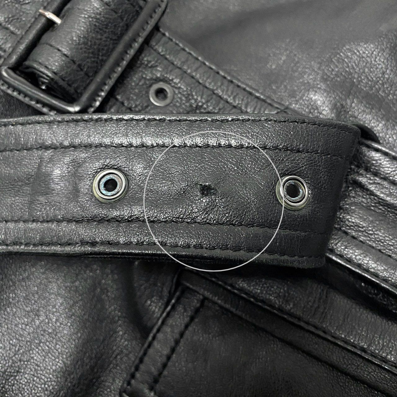 79a14 BURBERRY BLACK LABEL バーバリーブラックレーベル レザーコート