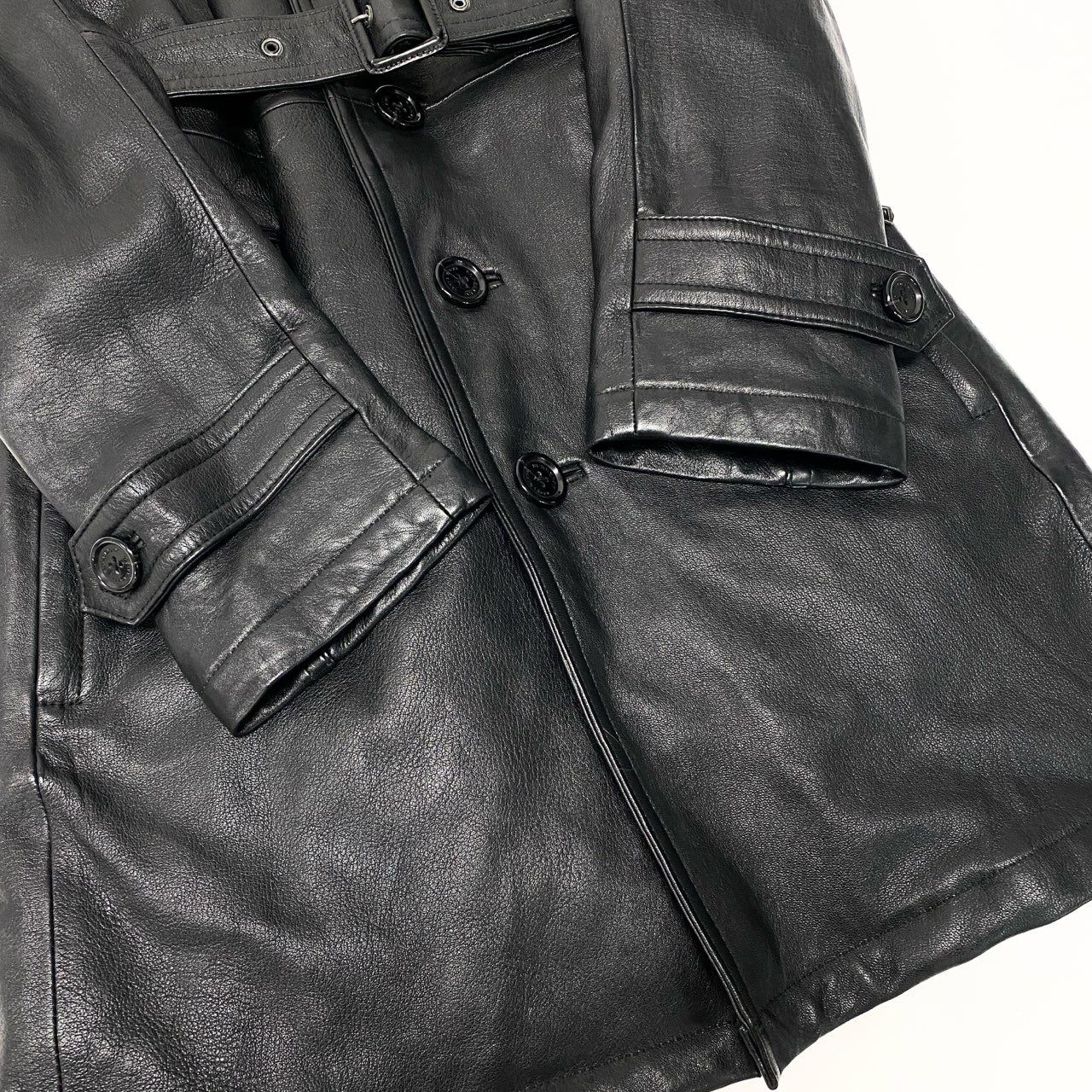 希少LLサイズ　バーバリーブラックレーベル　レザーコート　キルティング　黒 79a14 BURBERRY BLACK LABEL バーバリーブラックレーベル レザーコート