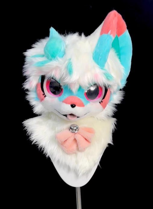 着ぐるみヘッド 犬 NO 494 水色 全頭ヘッド ケモノ ファースーツ ぬいぐるみ コスプレ コスチューム kigurumi 一点物