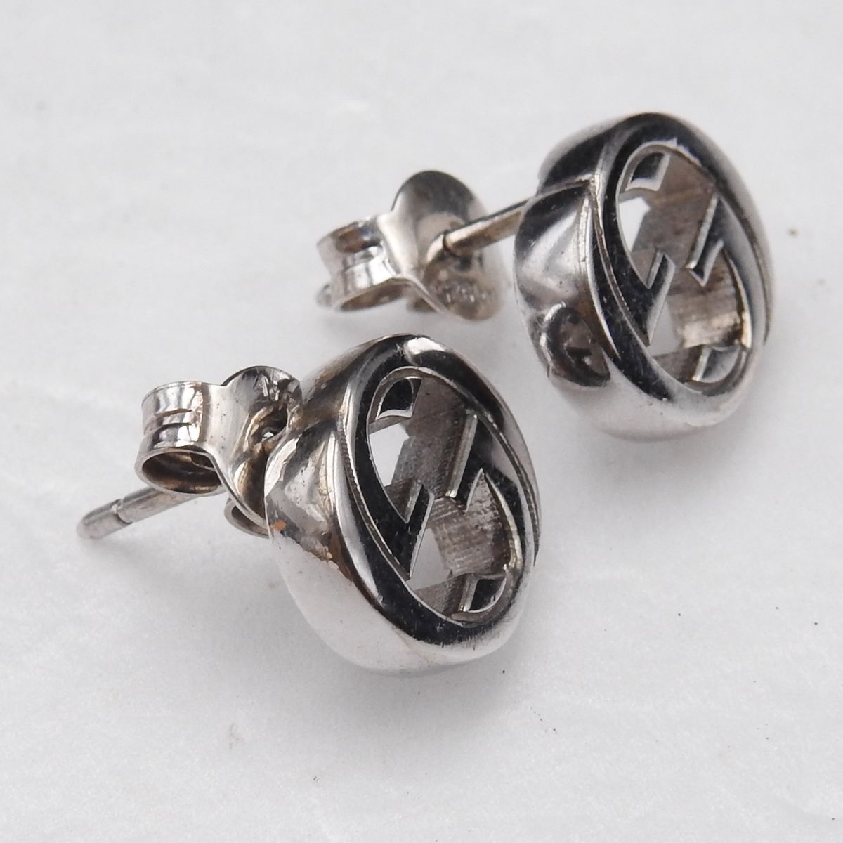 GUCCI グッチ インターロッキングシルバー ピアス AG925 レディース