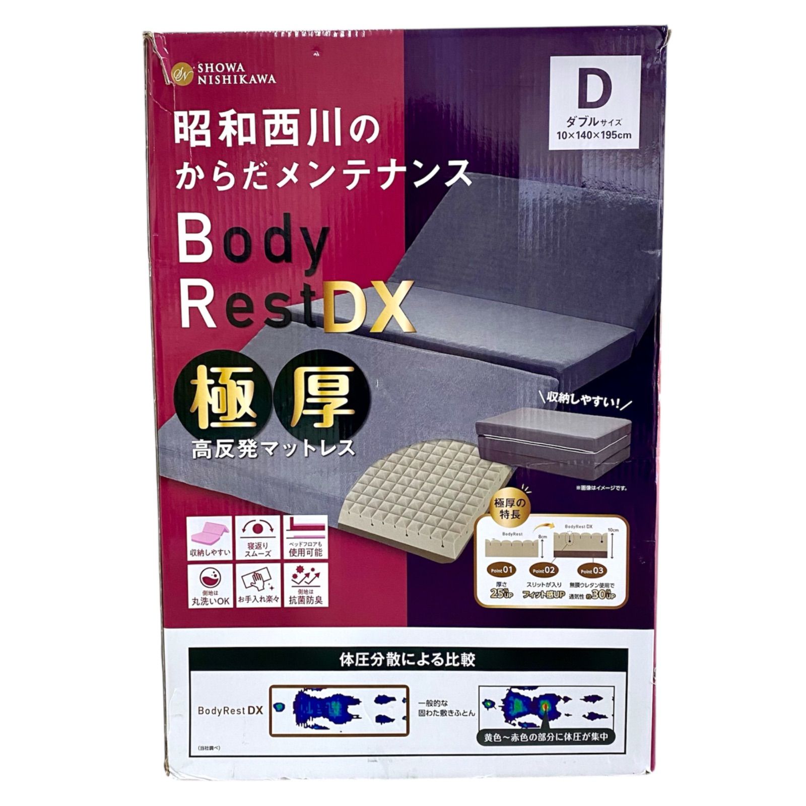 昭和西川 高反発極厚 マットレス DX ダブル 安眠 快眠 お買得 昭和西川