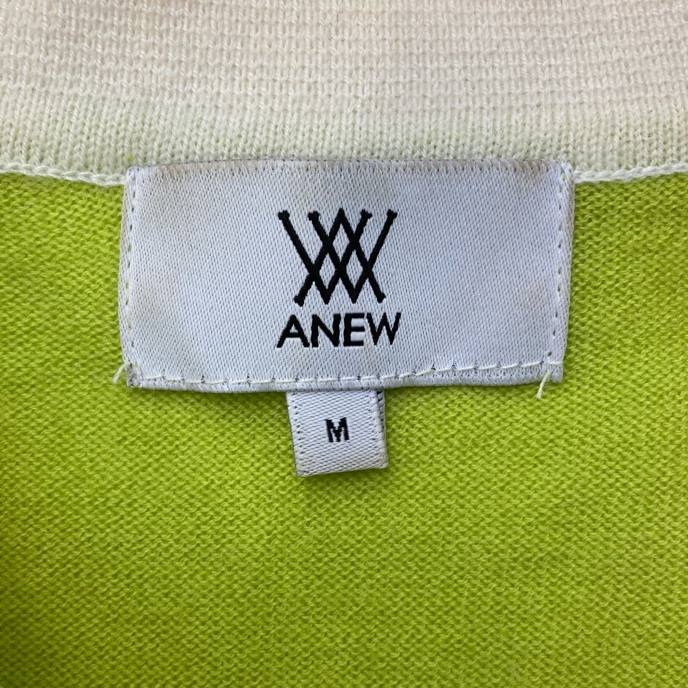サイズ：M ANEW GOLF アニューゴルフ 長袖襟付きニットセーター