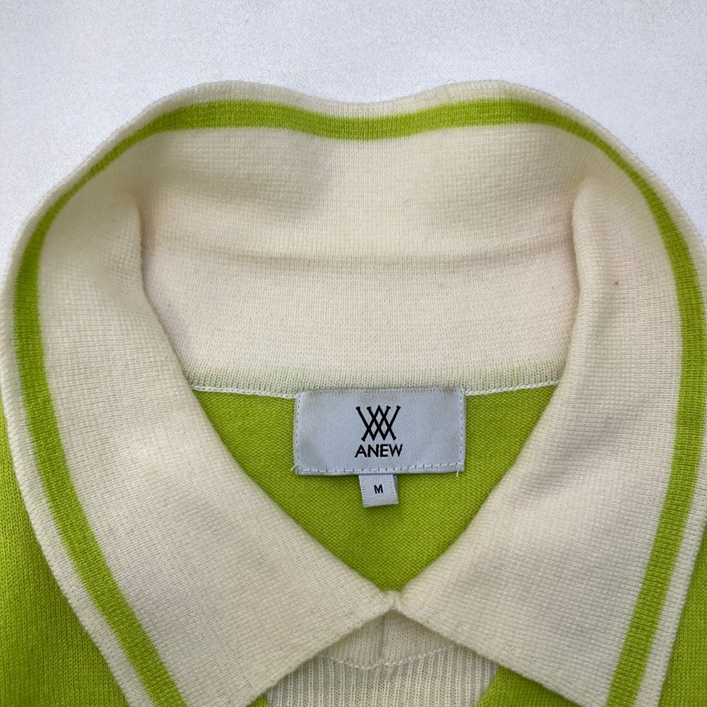サイズ：M ANEW GOLF アニューゴルフ 長袖襟付きニットセーター