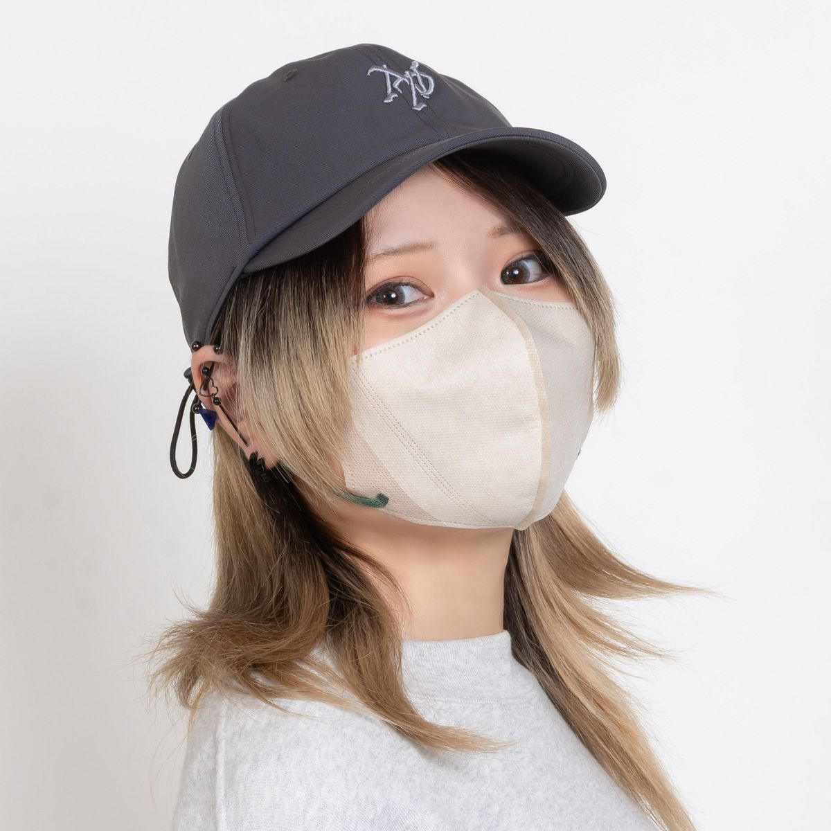 新品・未使用】 キャップ メンズ ショートバイザー つば短い 深め 刺繍 