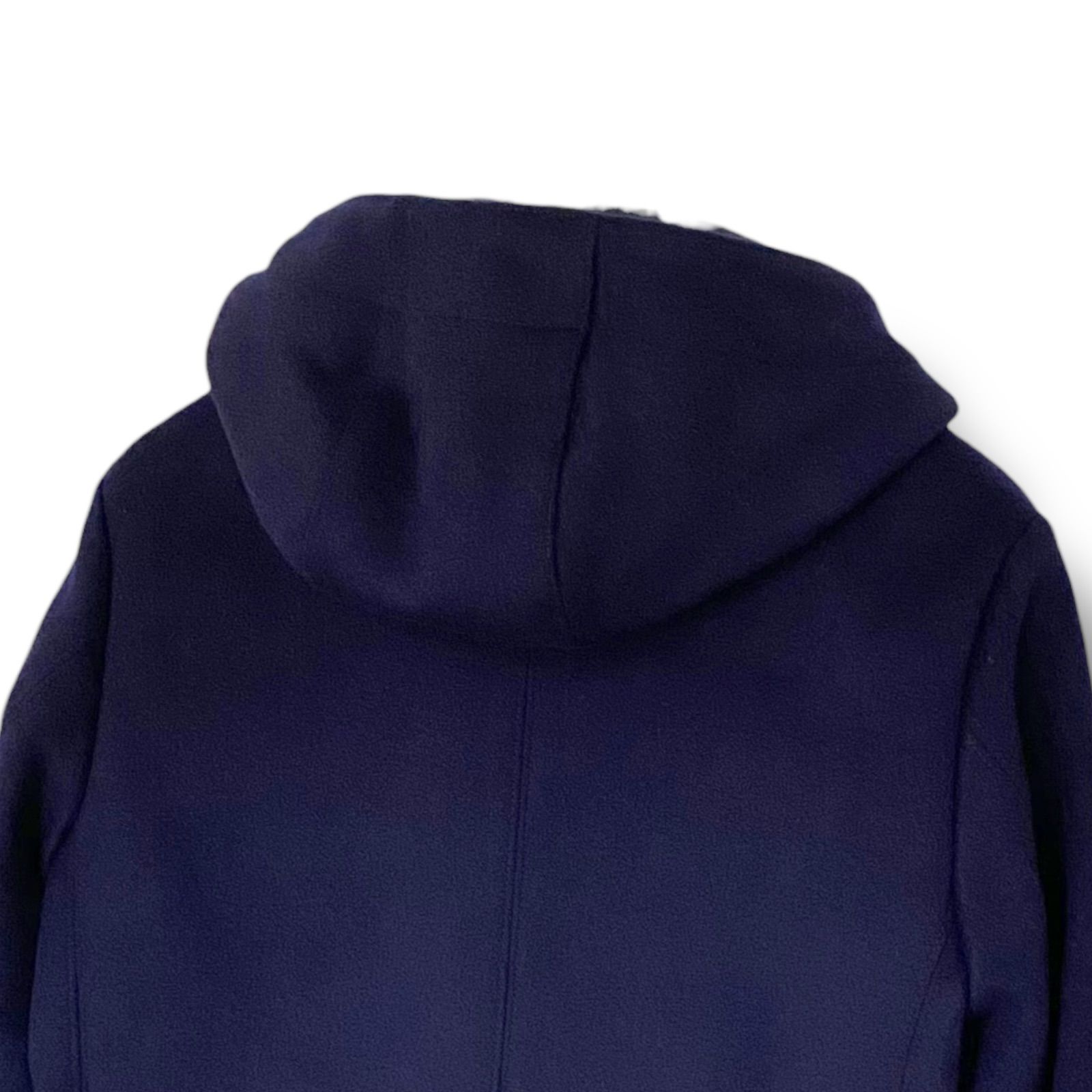 EDIFICE エディフィス ネイビー フーデッドコート フード付き ウール80