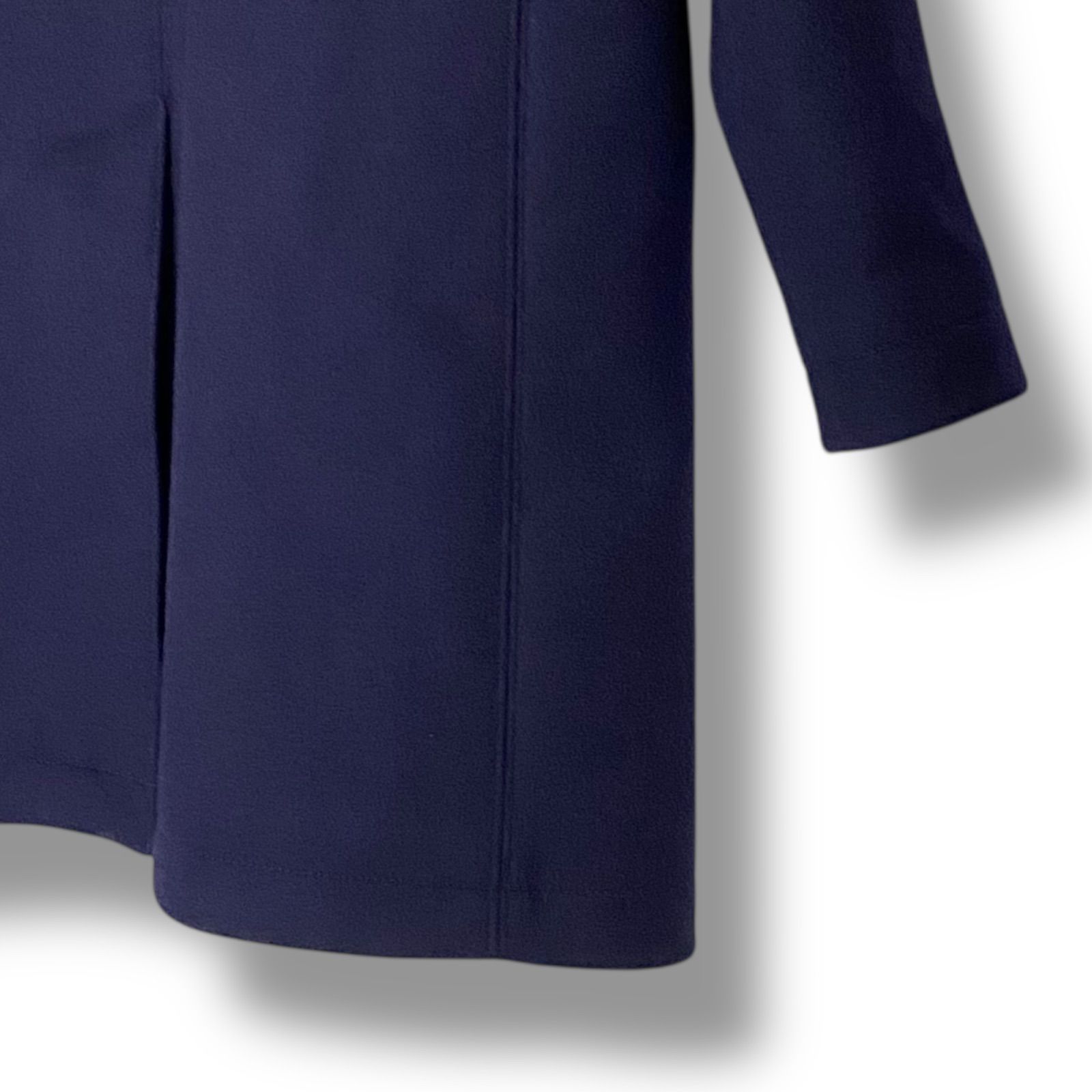 EDIFICE エディフィス ネイビー フーデッドコート フード付き ウール80